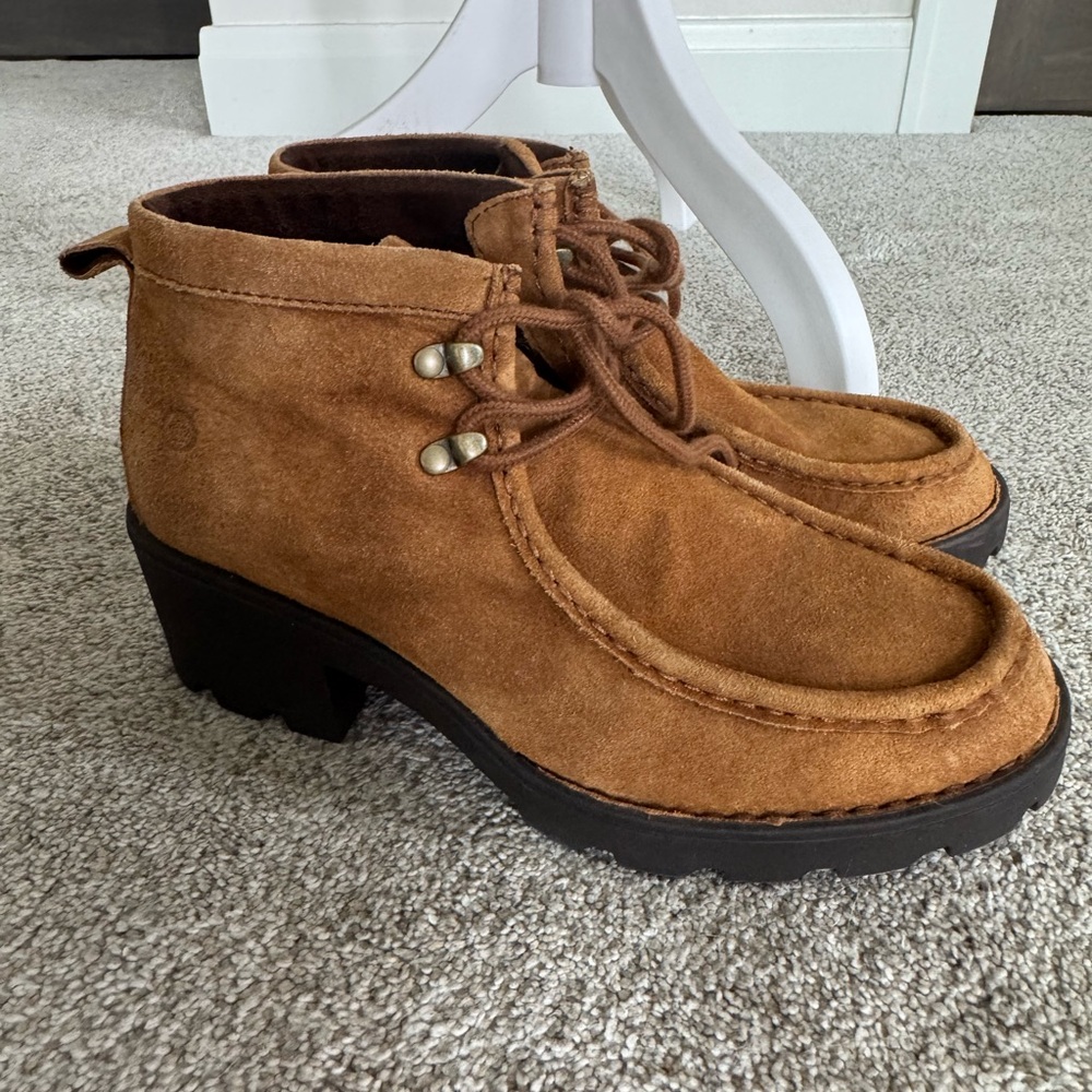 Born Tan Lace Up Booties